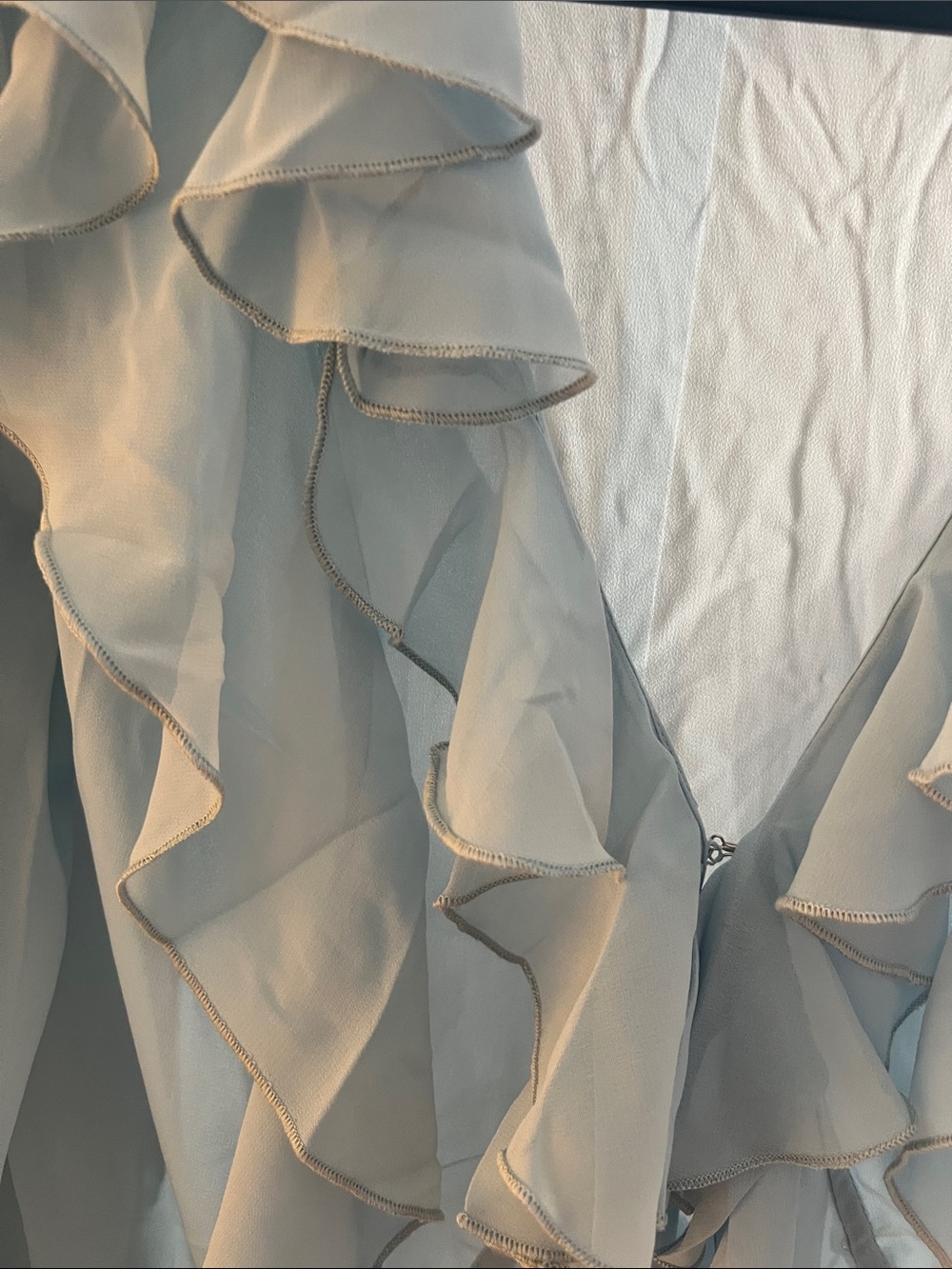 Commense Light Blue Sheer Ruffle Blouse - Picture 3 of 5